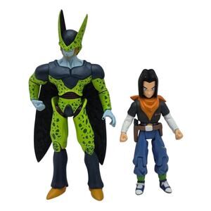 Dragon Ball Z Irwin Toys Vintage 6.5" Perfect Cell & 4.5" Android 17 Figures VG